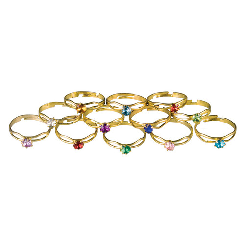 Kids Jewelry Boxed Birthstone Rings Assorted 36/Box