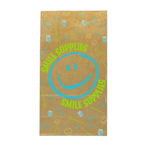 Kids Paper Bags Smile Supplies Brown Lunch Bag 100/Box