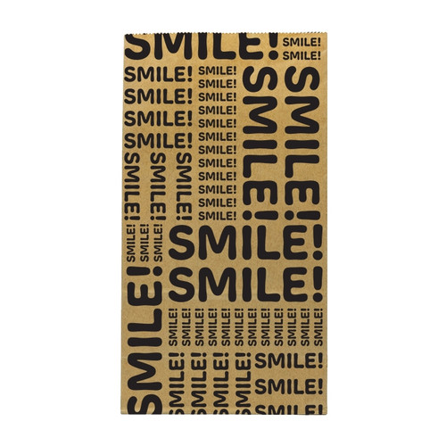 Kids Paper Bags Scatter Smile Brown Lunch Bag 100/Box