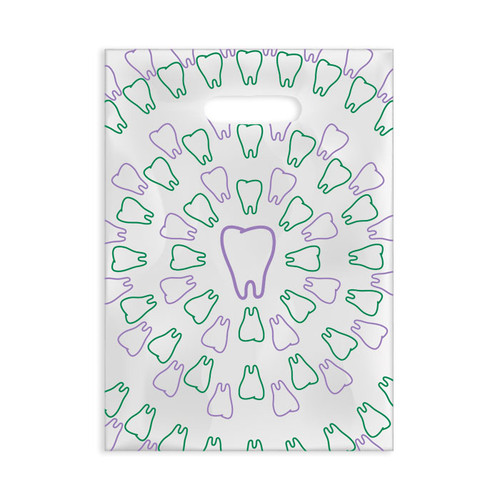 Plastic Bags Purple/Green Tooth Swirl Scatter 100/Box