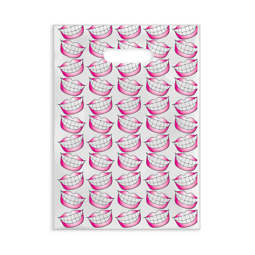 Plastic Bags Big Smile With Red Lips Scatter 100/Box
