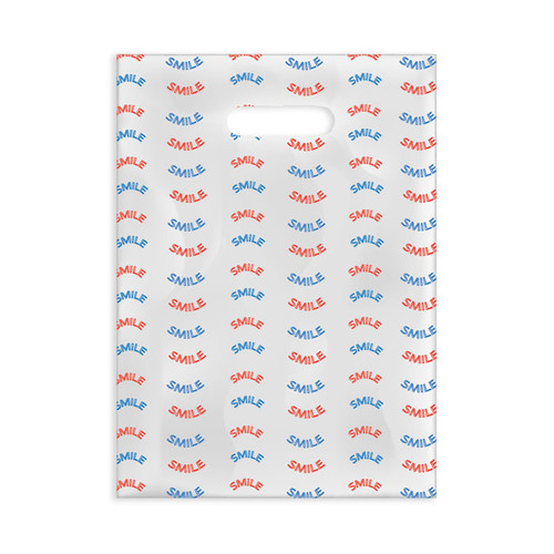 Plastic Bags Red/Blue Smile Scatter 100/Box