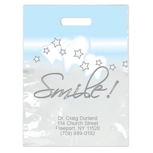 Plastic Bags Imprinted Large Stars Smile! 500/Box