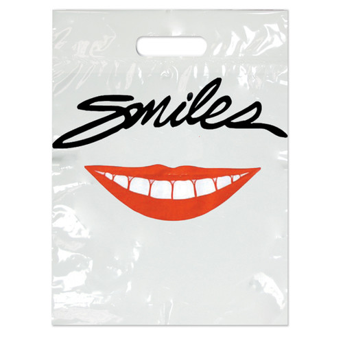 Plastic Bags Imprinted Large Smiles Red Lips 500/Box