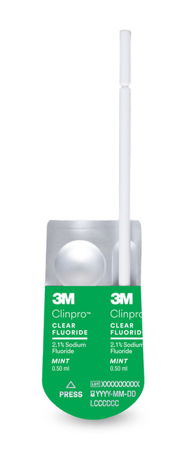 3M Clinpro Clear Fluoride Treatment, 7200M, Mint Flavor, 0.5 mL Unit Dose, 100/PAC