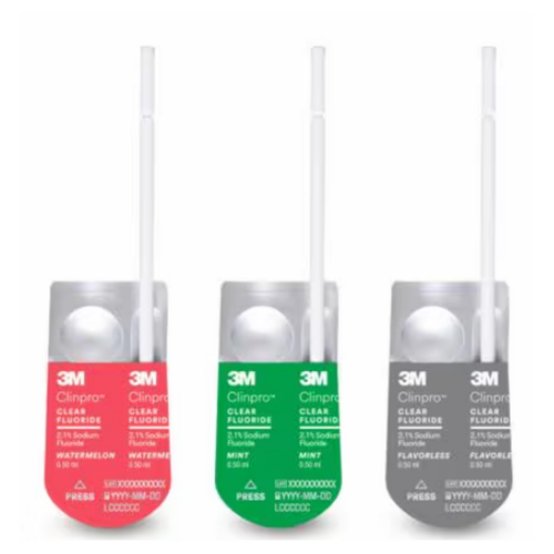 3M Clinpro Clear Fluoride Treatment, 7200M, Watermelon Flavor, 0.5 mL Unit Dose, 100/PAC