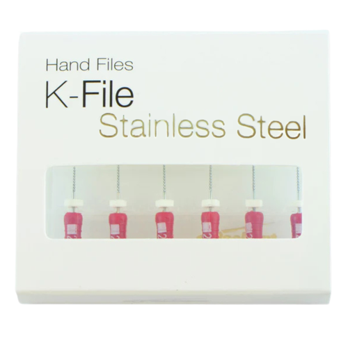 Pac-Dent, Stainless Steel K Hand Files , Size # 60, Length 21 mm, 6/Pack, SKH-60-21