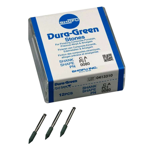 Dura-Green Stones, 12/Pack, HP, Pointed Cylinder, PC1-RA, ISO # 030