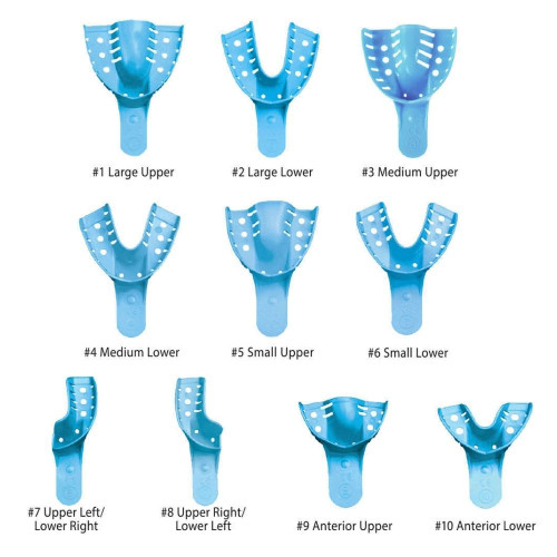 Mark3, Disposable Impression Trays Blue #10 Anterior Lower 12/Pack, 100-1010BL