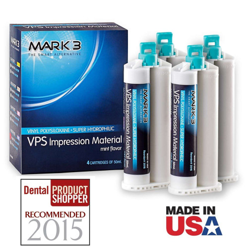 Mark3, VPS Impression Material Monophase Fast Set 50ml. Cartridges 4/Box, 100-3017