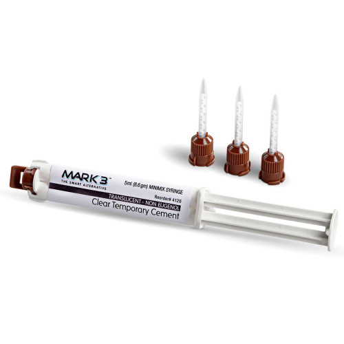 Mark3, Temporary Cement Translucent NE Automix Syringe 5ml. 1/Box + 10 Mixing Tips, 100-4126