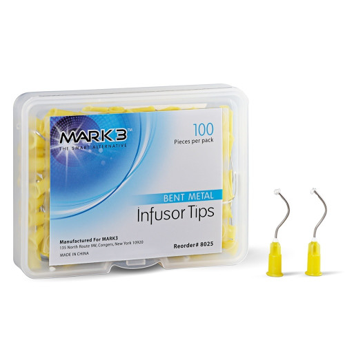 Mark3, Infusor Tips Metal Bent 100/Pack, 100-8025