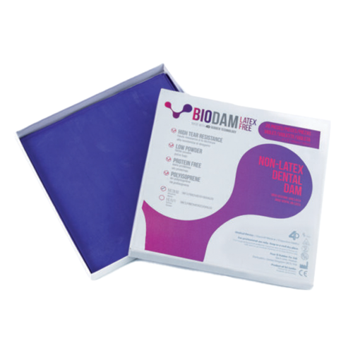 Biodam Polyisoprene, 6" x 6", Heavy, Violet, 20/Box