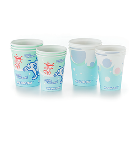 Paper Cups Poly Coated, 4oz, 1000/Case, Healthy Teeth