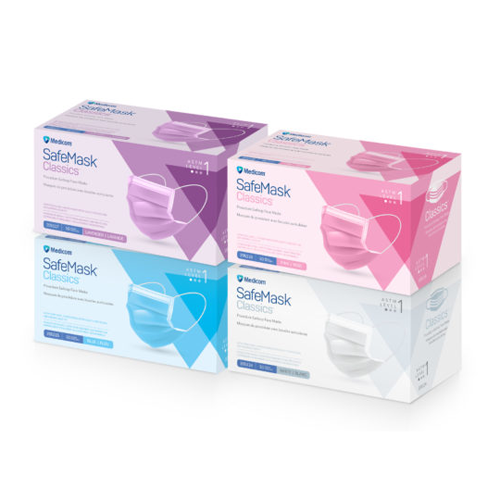 SafeMask Classics Procedure Earloop Masks, Level 1, 50/Box, White