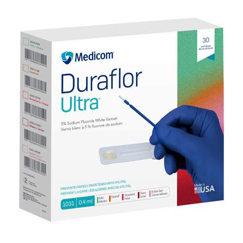 Duraflor Ultra Varnish, 0.4mL, Unidose, 30/Box, Strawberry