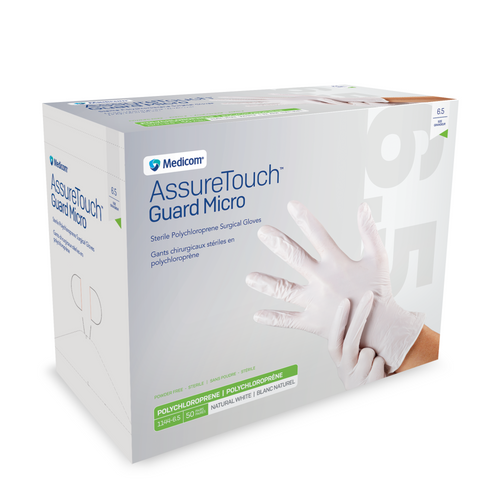 AssureTouch Guard Micro Sterile Polychloroprene Surgical Gloves, 50 Pairs/Box, 7.5