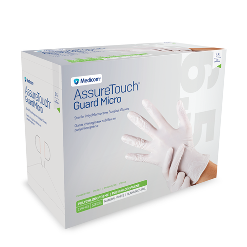AssureTouch Guard Micro Sterile Polychloroprene Surgical Gloves, 50 Pairs/Box, 8