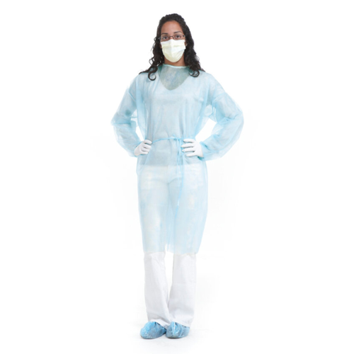 Medicom SafeBasics Isolation Gown, Blue, 10/Bag