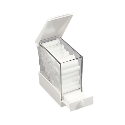Cotton Roll Dispenser, Square, Blue