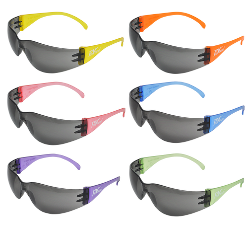 ProVision Rainbow (PEDO) 12-Pack (2 of each color), Blue, Orange, green, Purple, Yellow and Pink Frame -Grey Lens
