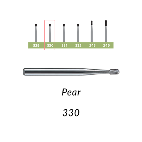 Carbide Burs. FG-330, Pear. 10 pcs.