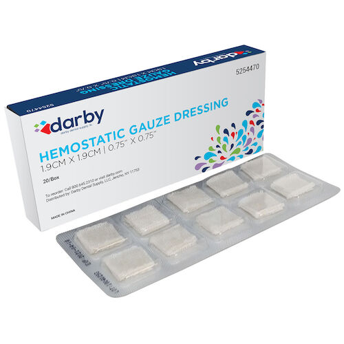 Dental Hemostatic Gauze Dental Hemostatic Gauze Dressing,20/Box - The  Dental Market U.S.