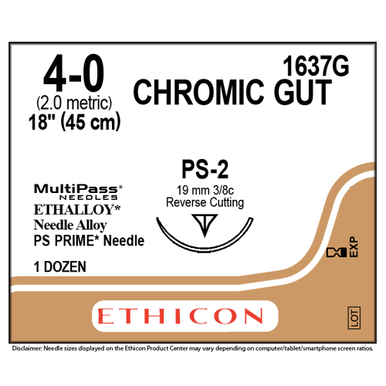 Ethicon Sutures. 4/0, 18