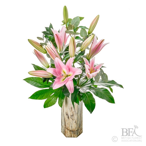 Pink Lily Vase Arrangement