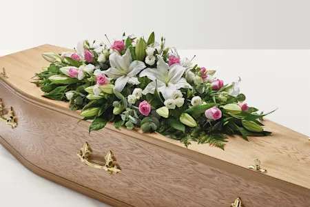 Rose and Lily Coffin Spray