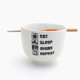 Eat Sleep Anime Noodle Chopstick Bowl, pho ramen gamer