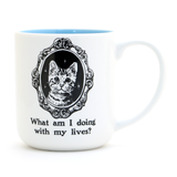 9 Lives, What am I Doing With my Lives cat mug, kitten, SIC mug