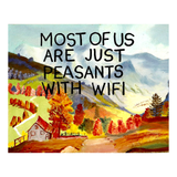 Peasants with Wifi Print, funny painting, sassy artwork, landscape