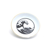 The Great Wave Ring Dish,with 22K Gold, ring holder, trinket dish, Beach nautical ocean gifts