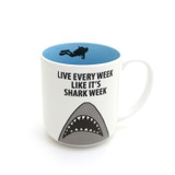 Shark Mug, Shark and Diver, Live Every Week, beach ocean nautical gifts