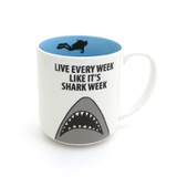 Shark Mug, Shark and Diver, Live Every Week, beach ocean nautical gifts