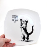 Cat Hair Platter, Square plate, Everything Tastes Better with Cat Hair in It