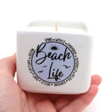 Beach Life unscented candle, hand poured soy candle