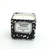 Hand poured 8 oz. soy unscented candle, Composition Notebook