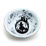 Alice in Wonderland Oval Silhouette upcycled vintage dish