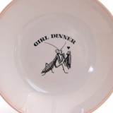 Girl Dinner snack bowl, large pink cute serving bowl