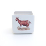 Goat Mini planter or candle holder, colored vintage decal