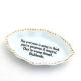 Porcelain tray with gold rim, Gorgeous and Magical, Funny decor