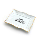 She Who Must Be Obeyed Porcelain tray with gold, Mother's Day