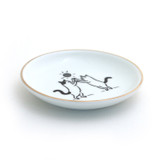 Cats & Yarn Ring Dish, two cats with yarn, 22k Gold Accents pocelain