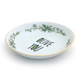 Vintage Olive You Dish, Olive oil dipping dish, Upcycled