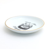 Elegant AF Ring Dish, Swan, 22k Gold Accents porcelain