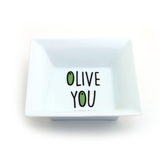 Olive You Square Olive Oil Dish, Olive oil dipping dish