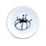 Tomato Pin Cushion ring dish, pin holder, small dish with 22 K gold