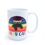 Ally Cat mug, LGBTQ support, 15 oz. Pride